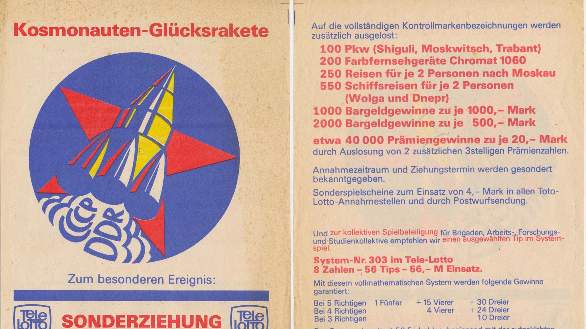 Das Info-Blatt zur Kosmonauten-Glücksrakete aus Anlass des Fluges von Sigmund Jähn ins orbitale Glück Saljut-6.
Das Info-Blatt zur Kosmonauten-Glücksrakete aus Anlass des Fluges von Sigmund Jähn ins orbitale Glück Saljut-6.