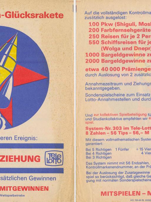 Das Info-Blatt zur Kosmonauten-Glücksrakete aus Anlass des Fluges von Sigmund Jähn ins orbitale Glück Saljut-6. 
