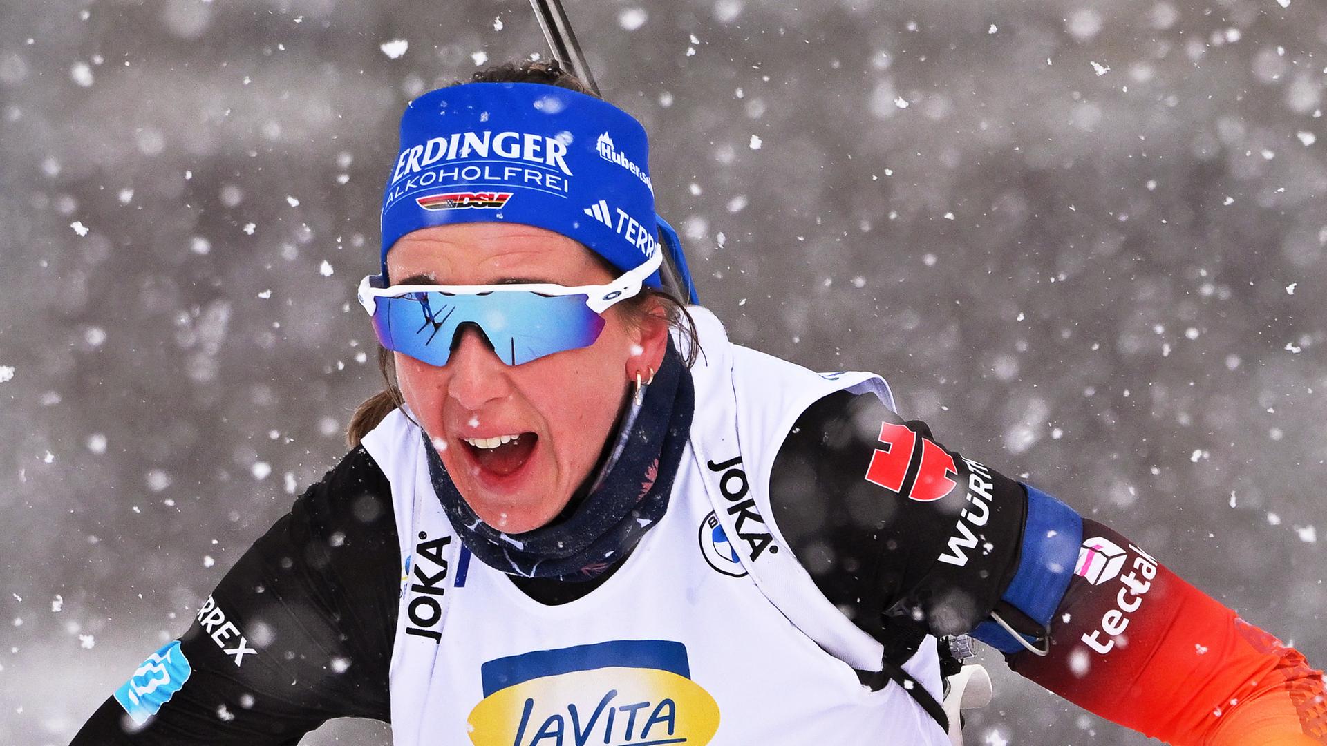 Die Biathletin Franziska Preuss