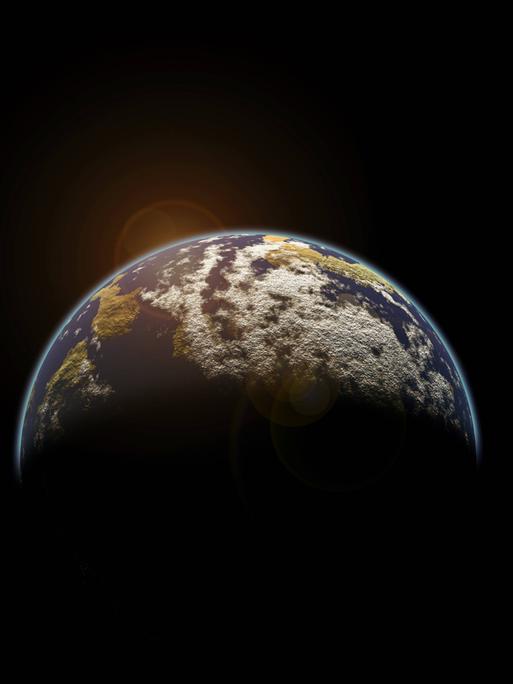 3D-Illustration der Erde vor schwarzem Hintergrund