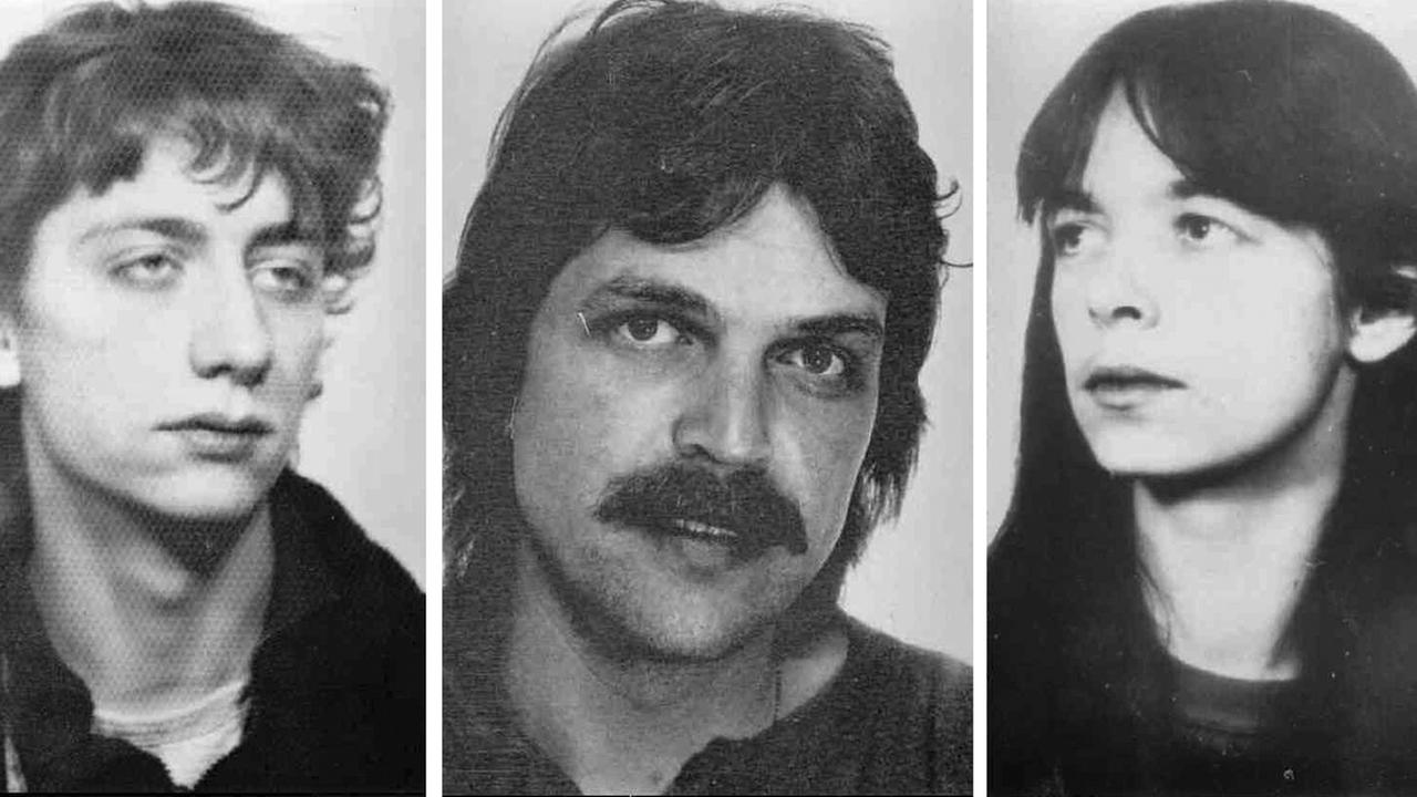 The undated wanted photos provided by German Federal Criminal Police show from left, Burkhard Garweg, Ernst-Volker Wilhelm Staub and Daniela Klette who are suspected being member in the RAF terror group. Three former members of the disbanded leftist Red Army Faction terrorist group who remain at large have reportedly been linked to a botched armored car robbery near Bremen last summer. The NDR public broadcaster first reported that DNA matching that of Daniela Klette, Ernst-Volker Wilhelm Staub and Burkhard Garweg was found in the getaway cars used in the June 6 crime. (BKA via AP)