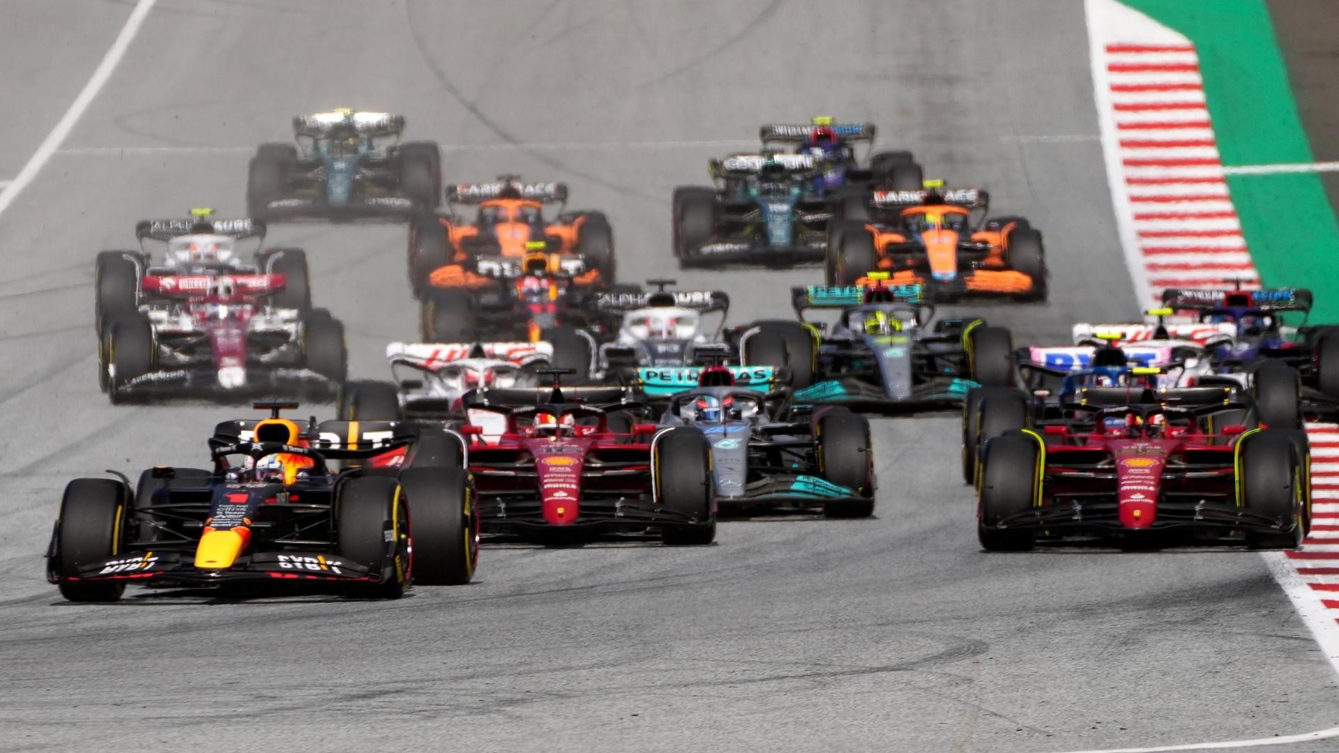 Eine Szene von der Strecke im Formel 1-Rennen im österreichischen Spielberg. Eine Szene von der Strecke im Formel 1-Rennen im österreichischen Spielberg.
