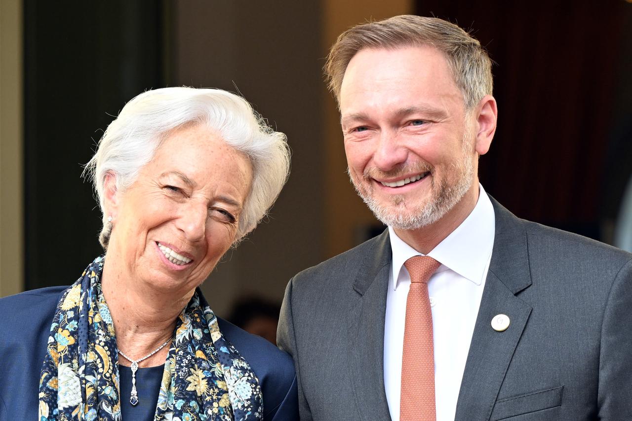 Christine Lagarde, Präsidentin der Europäischen Zentralbank, und Bundesfinanzminister Christian Lindner (FDP)