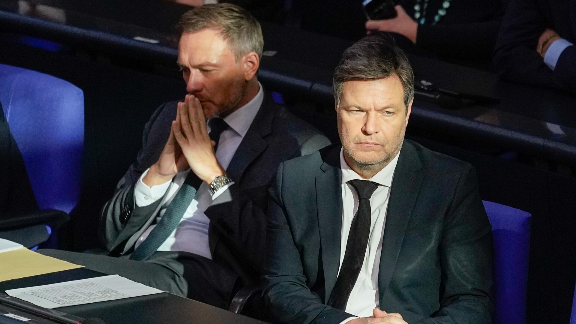 Im Februar 2023 saßen Robert Habeck und Christian Lindner gemeinsam im Bundestag.