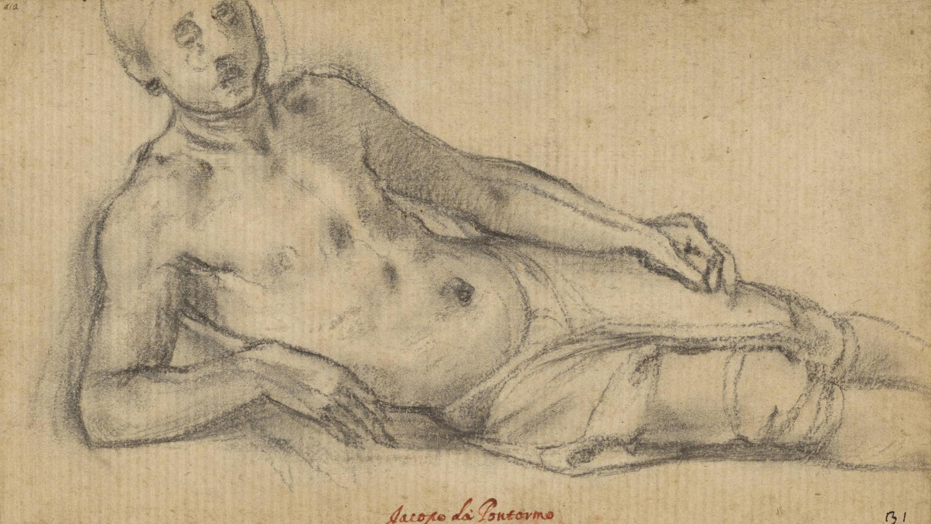 Reclining Youth. Pontormo Jacopo Carucci Italian Florentine, 1494 - 1557