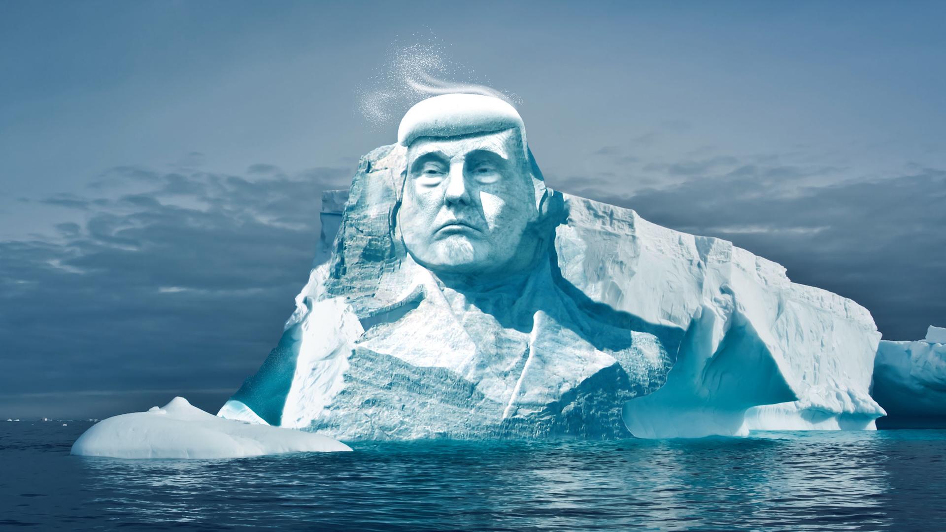 Wird das Abbild von Donald Trumps Gesicht auf einem arktischen Eisberg schmelzen oder tausend Jahre überdauern? Das "Projekt Trumpmore" will den Klimawandel auf monumentale Weise veranschaulichen.