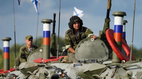 Russische Soldaten bei einer Militärübung in der Region Kaliningrad
