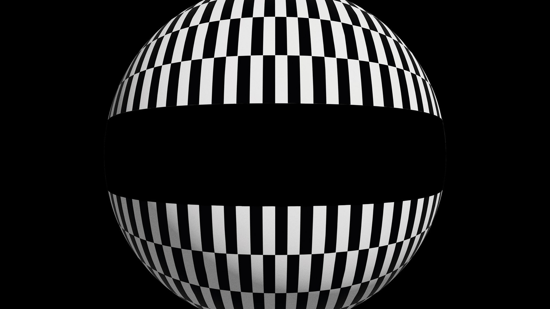 Illustration einer weißen 3D-Kugel vor schwarzem Hintergrund Illustration einer weißen 3D-Kugel vor schwarzem Hintergrund