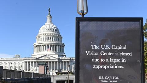 Wegen des Shutdown ist das Besucherzentrum des US-Kapitols geschlossen.