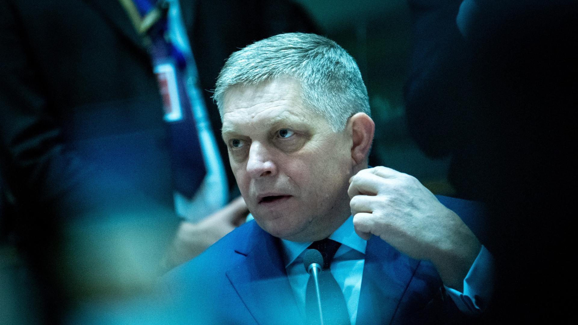 Der slowakische Premierminister Robert Fico am 20. März 2025 bei einem Treffen der EU-Stastschefs im Europäischen Parlament in Brüssel