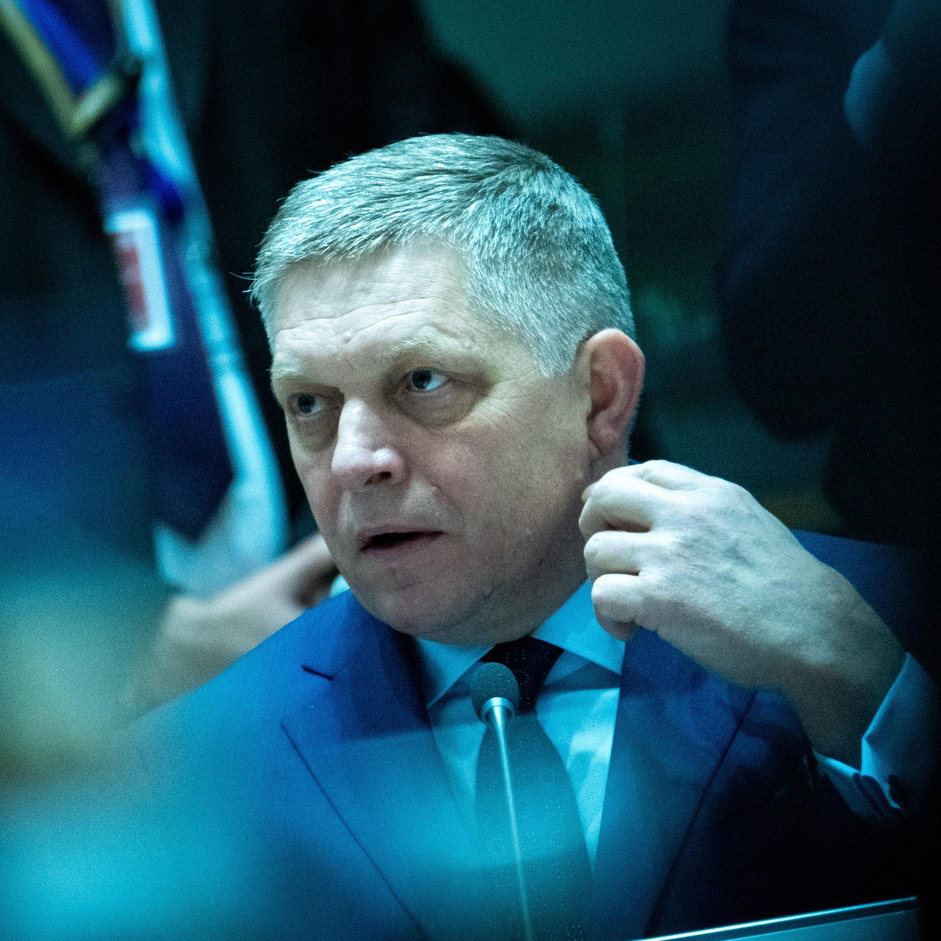 Der slowakische Premierminister Robert Fico am 20. März 2025 bei einem Treffen der EU-Stastschefs im Europäischen Parlament in Brüssel