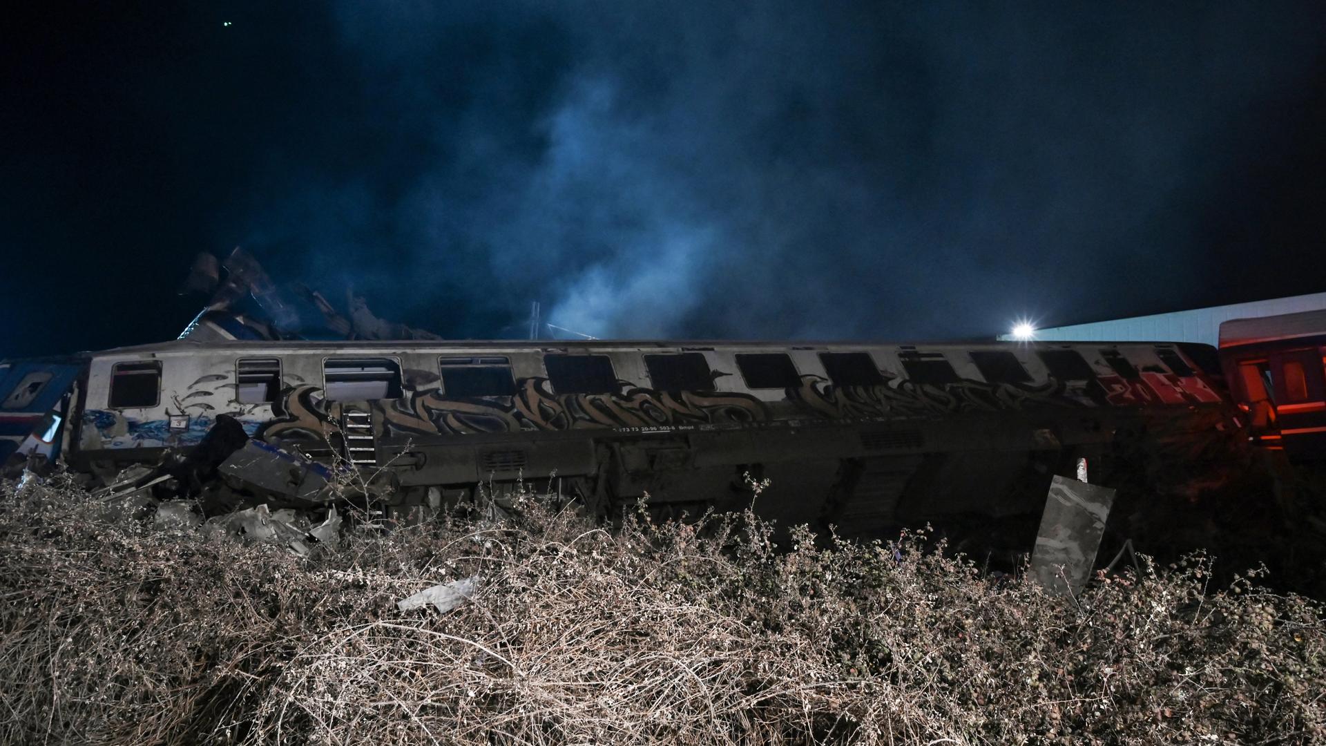 Zugunglück in Griechenland nahe der Stadt Larisa