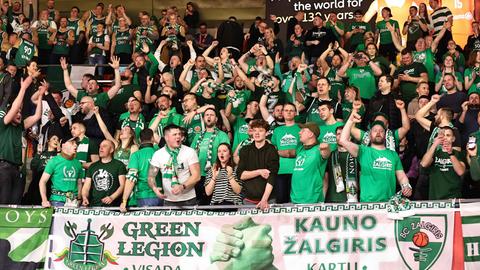 Fans von Žalgiris Kaunas im Euroleague-Spiel beim FC Bayern München. Das Final Four hat ihr Team allerdings verpasst.