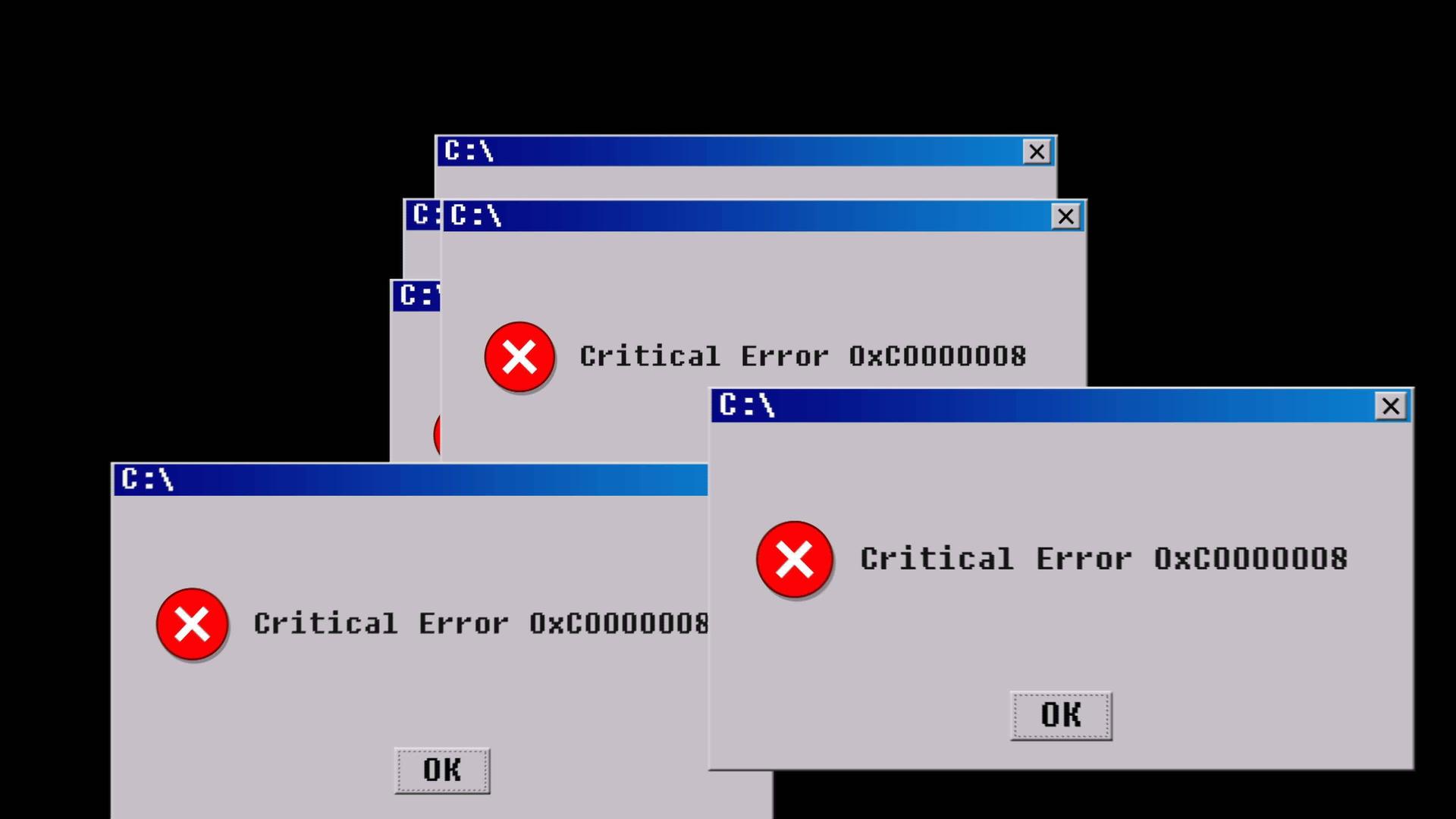 Auf einem Bildschirm erscheint mehrmals das Feld "Critical Error".