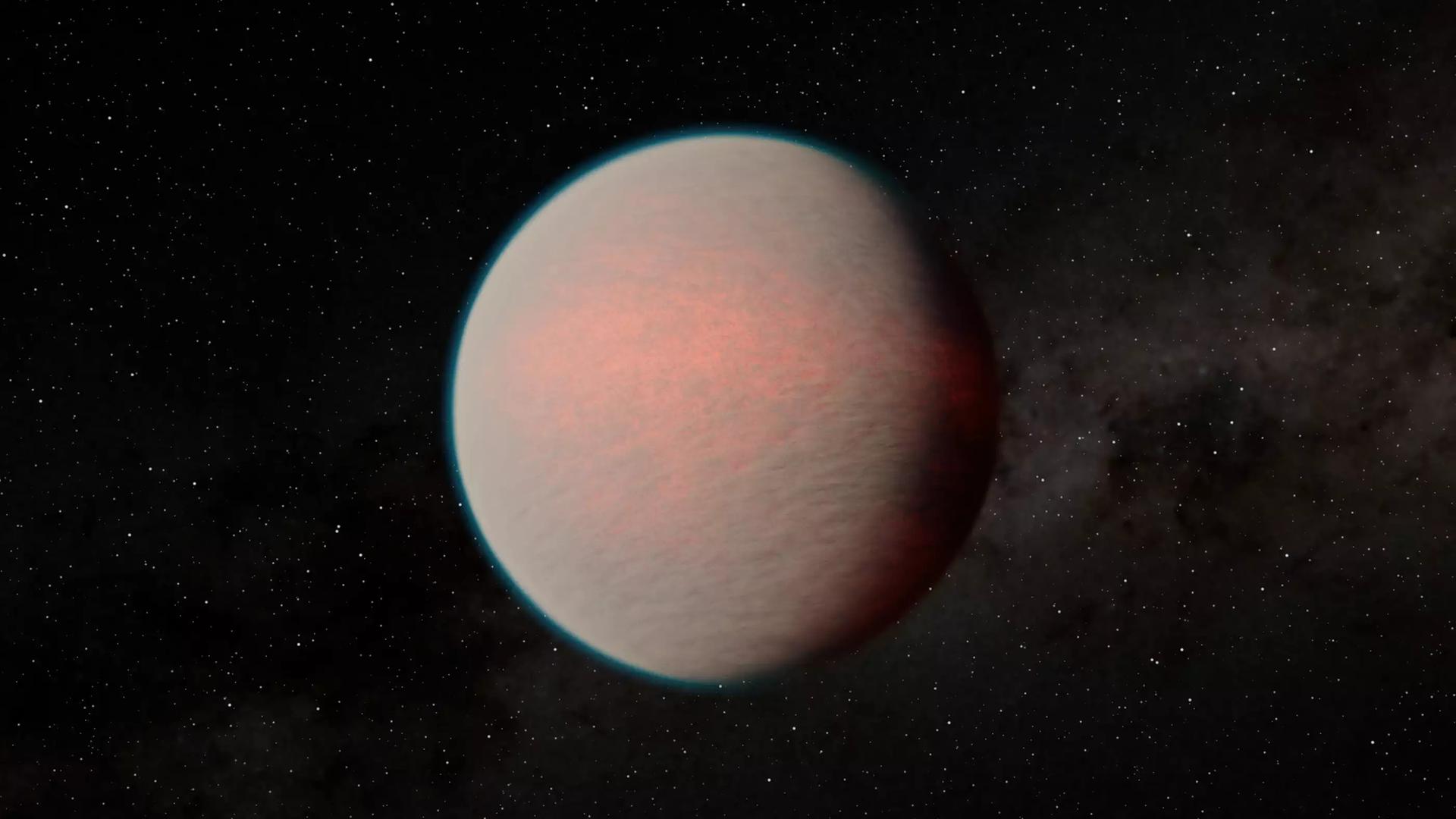 Künstlerische Darstellung (kein Foto!) des Planeten um GJ 1214, dessen Atmosphäre den Fachleuten große Probleme bereitet.


