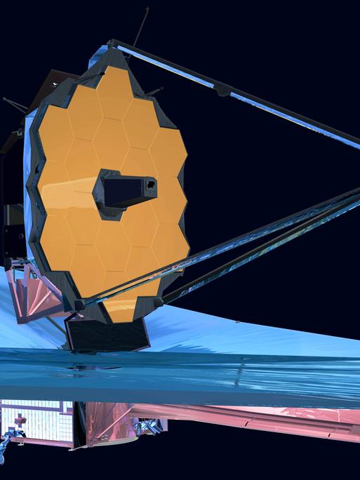 Eine künstlerische Darstellung des Weltraumteleskops "James Webb"