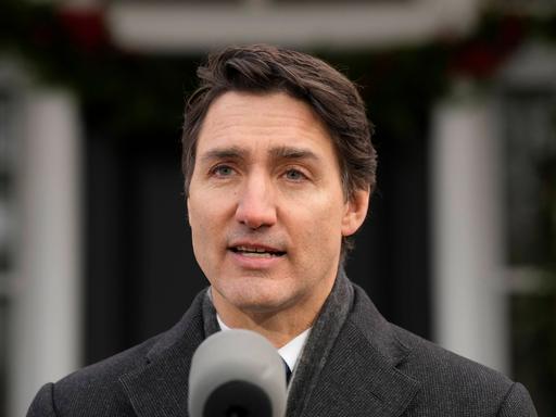 Kanadas Premierminister Justin Trudeau hält eine Rede.