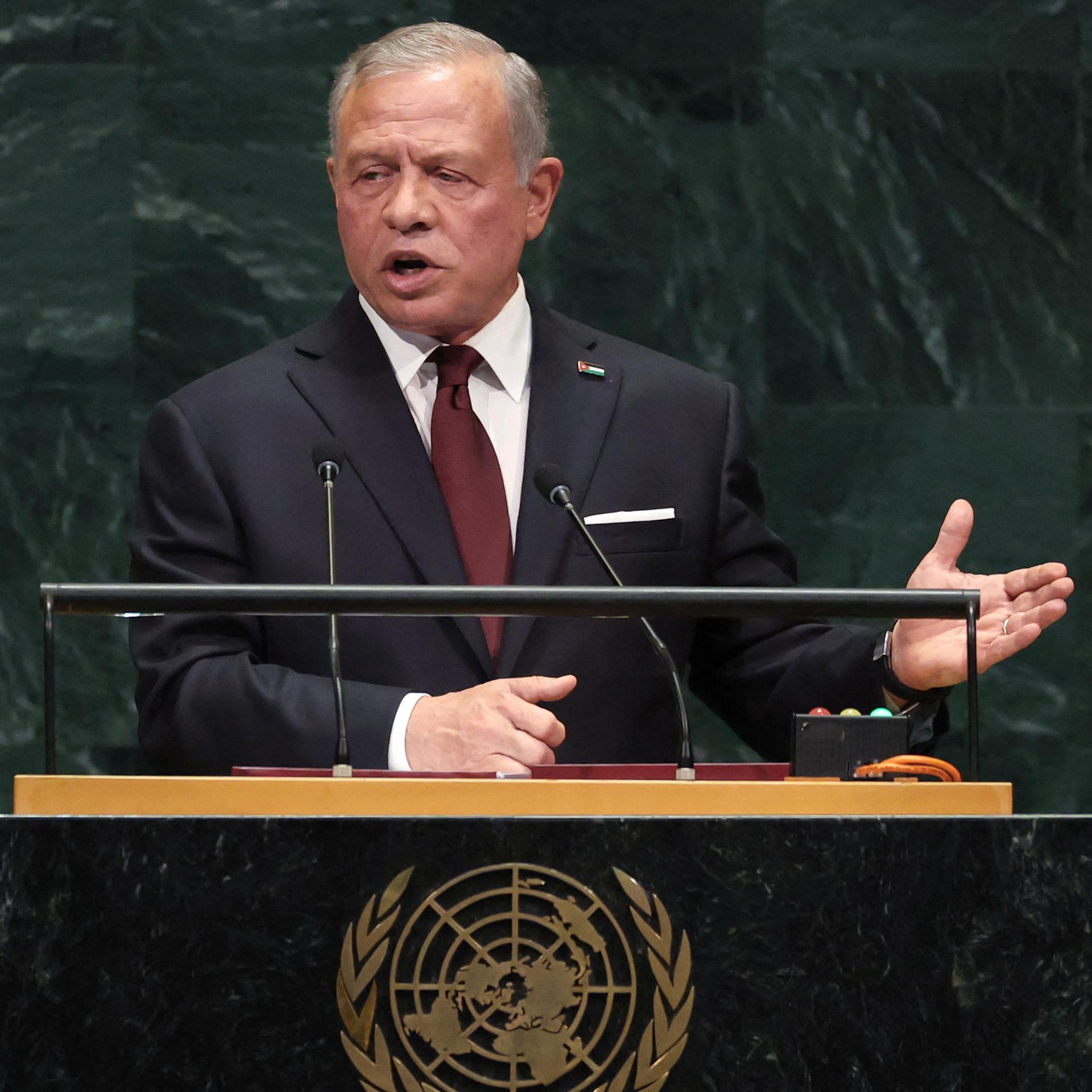 Jordaniens König Abdullah II. spricht bei der UN-Generaldebatte in New York. 