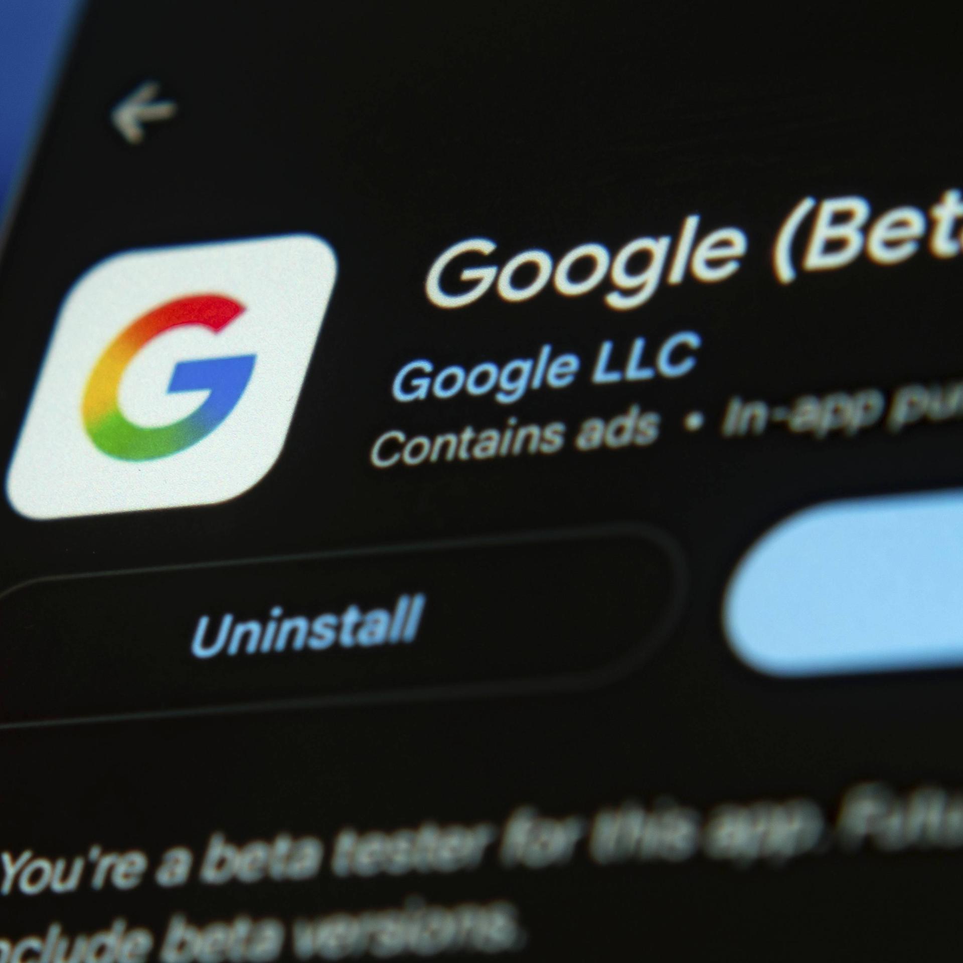 Die Google-App im App-Store von iOS.
