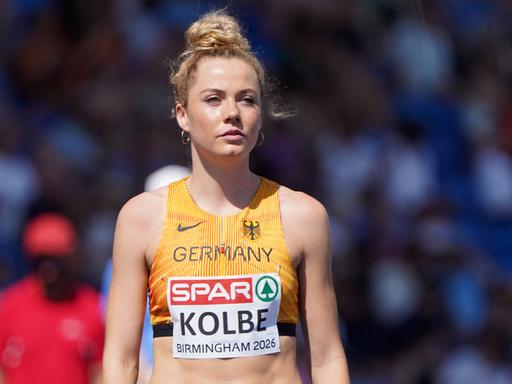 Die Läuferin Smilla Kolbe während der Leichtathletik-EM 2026 in Birmingham