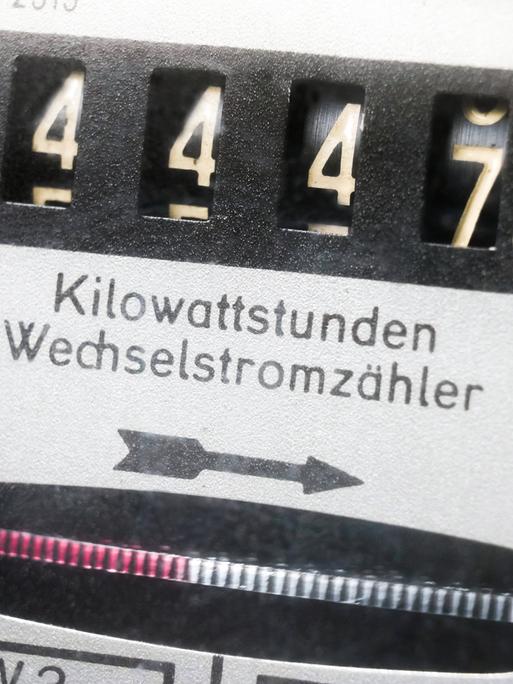 Zählwerk eines Stromzählers in einem Privathaus