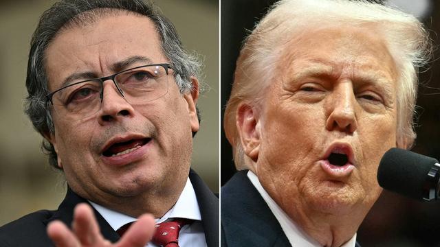 Die Präsidenten Kolumbiens und der Vereinigten Staaten, Gustavo Petro und Donald Trump, in einer Fotomontage