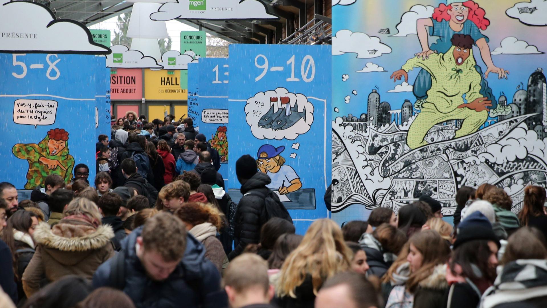 Eingangshalle beim größten europäischen Comicfestival, dem Festival International de la Bande Dessinée d’Angoulême 2023.