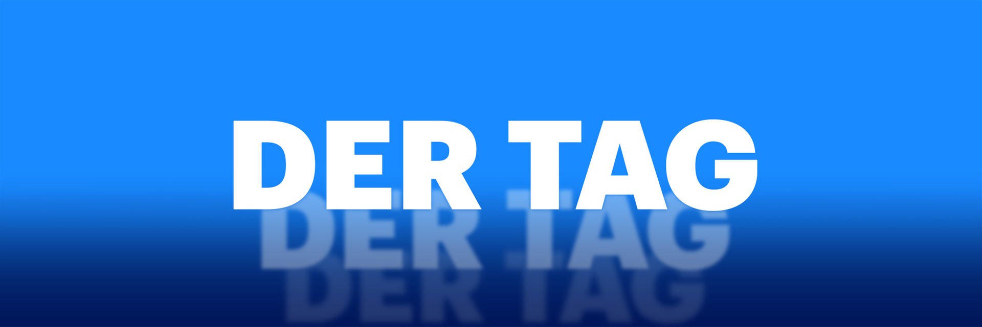 Das Podcastlogo von "Deutschlandfunk - Der Tag" zeigt den Schriftzug "Der Tag" in großen weißen Lettern vor blauem Hintergrund. Der Schriftzug wiederholt sich zwei Mal, immer kleiner im Hintergrund.