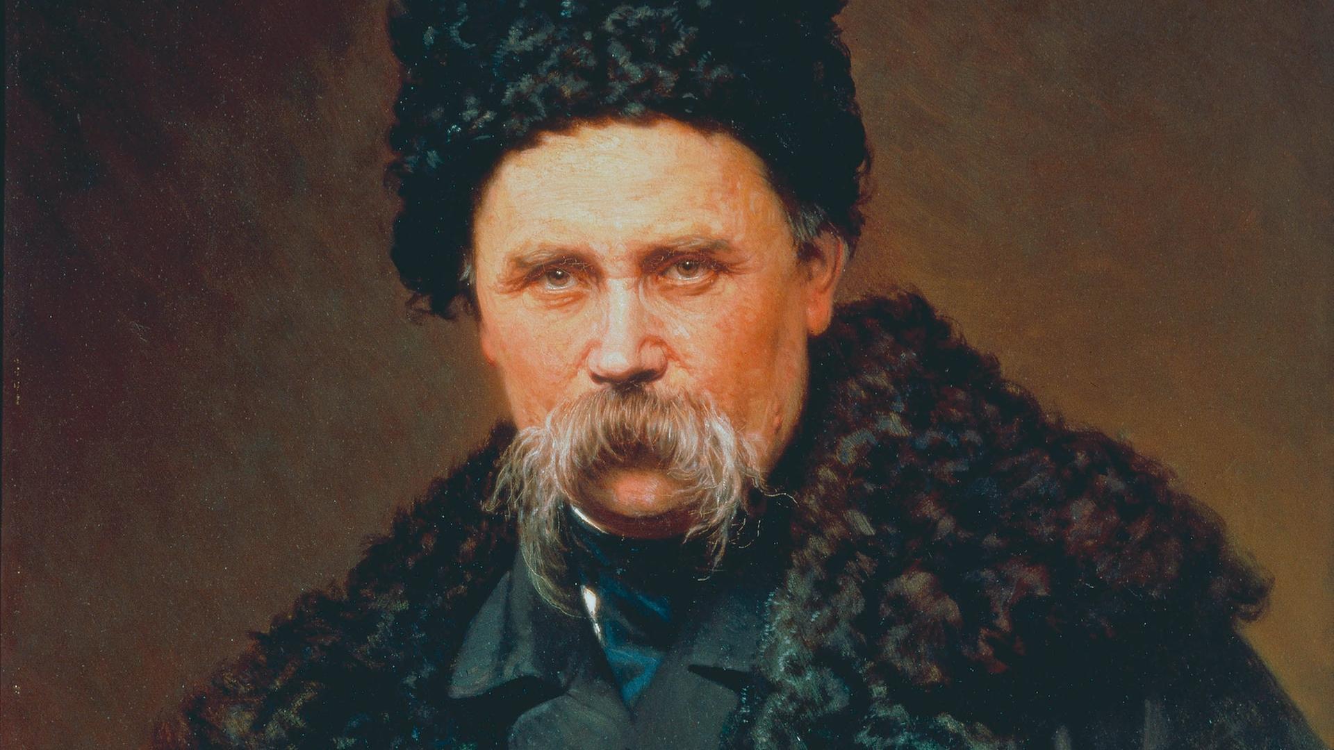 Ein Gemälde zeigt den ukrainischen Dichter Taras G. Schewtschenko 1871.