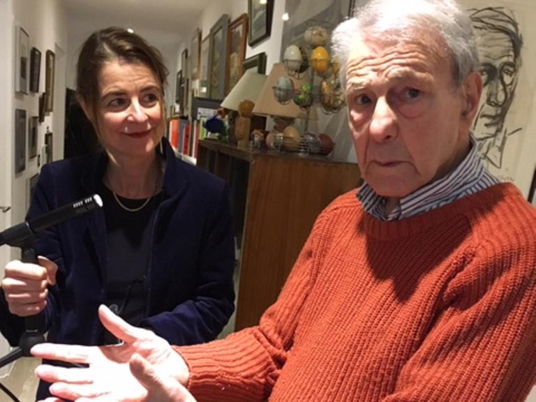 Leslie Baruch-Brent und Autorin Heike Tauch während der Aufnahmen