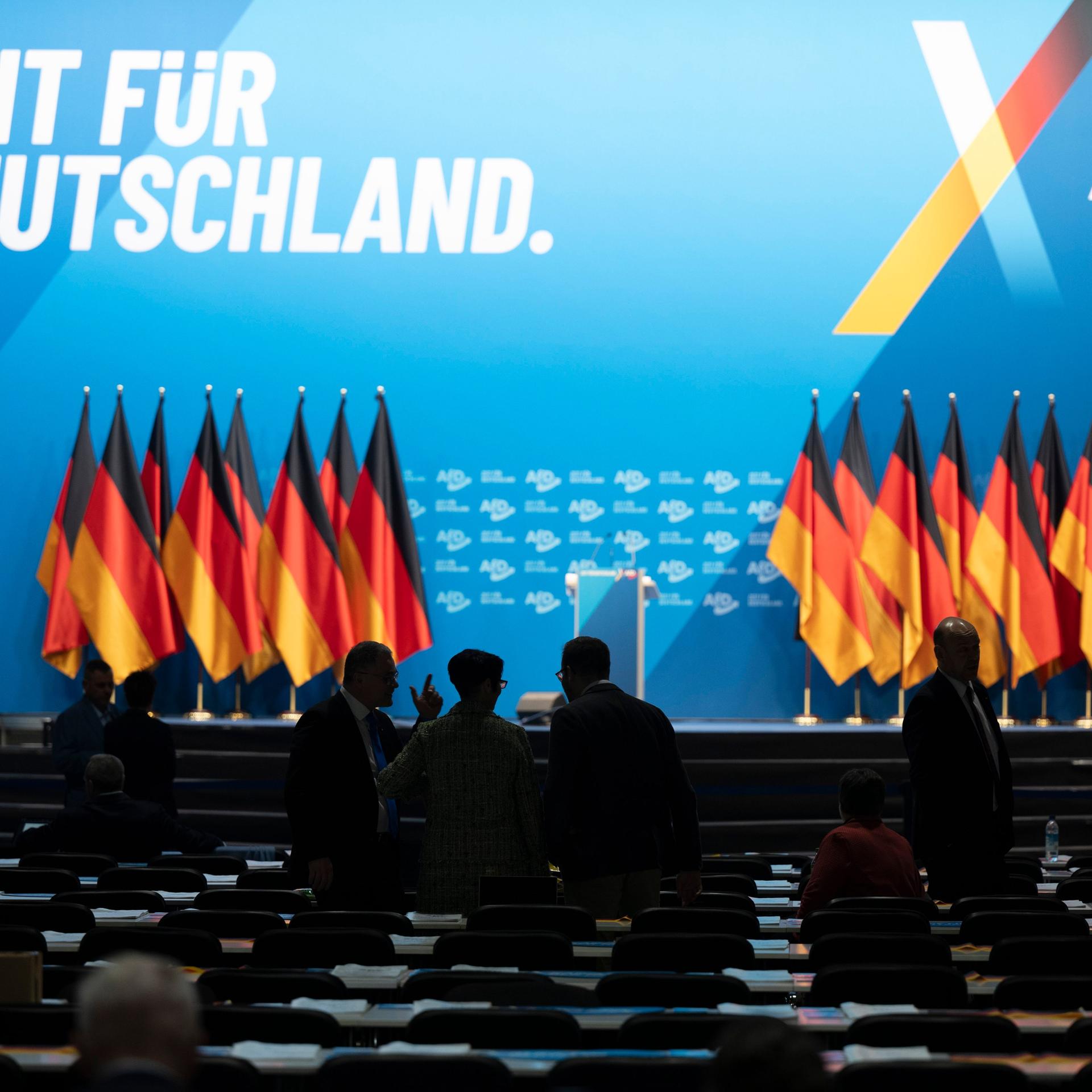 Zu sehen ist der Tagungsort der AfD im sächsischen Riesa.