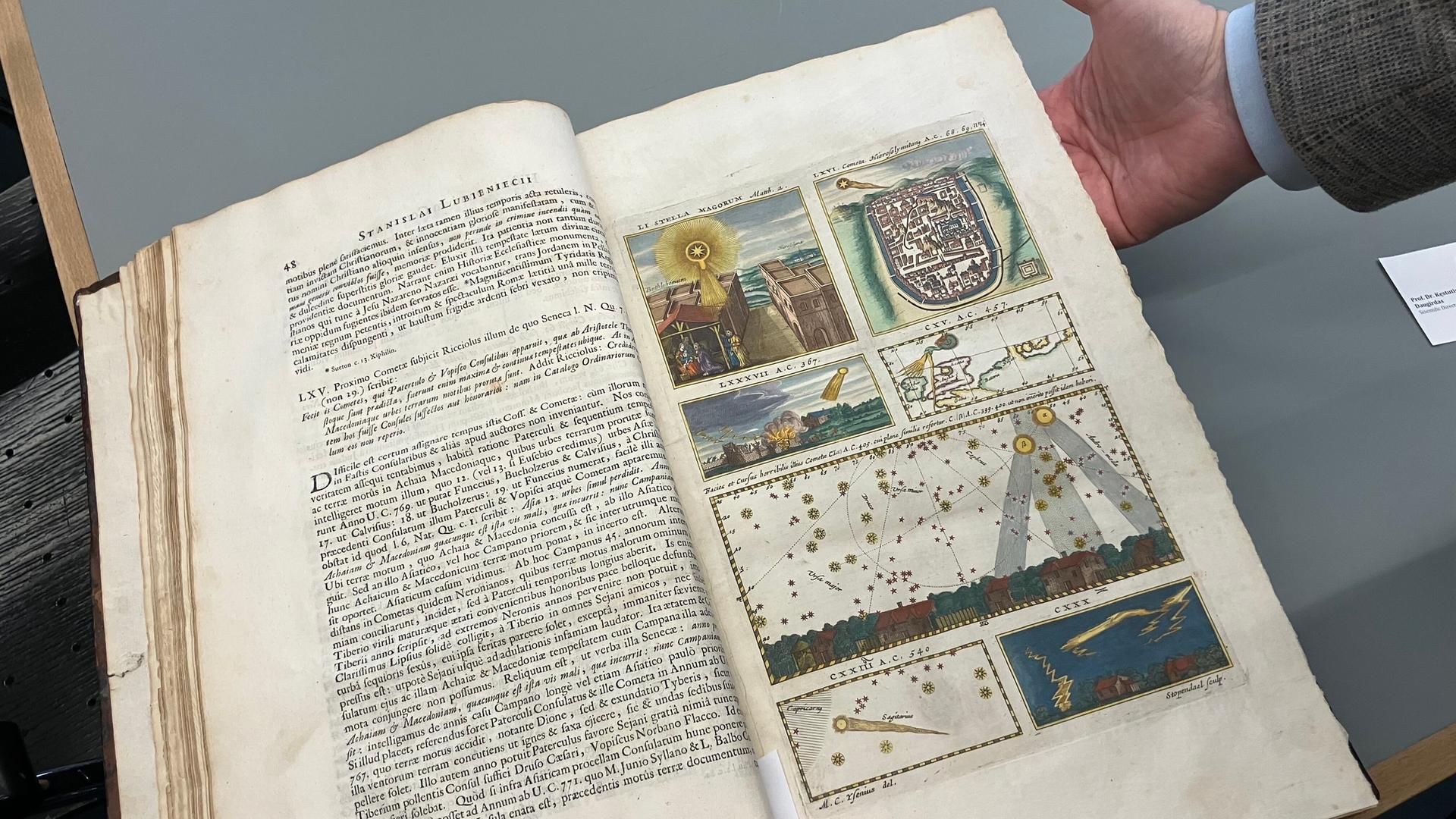 Eine Seite des Werks "Theatrum cometicum" (1667/1668) von Stanislaw Lubieniecki, einem Vertreter der Sozinianer