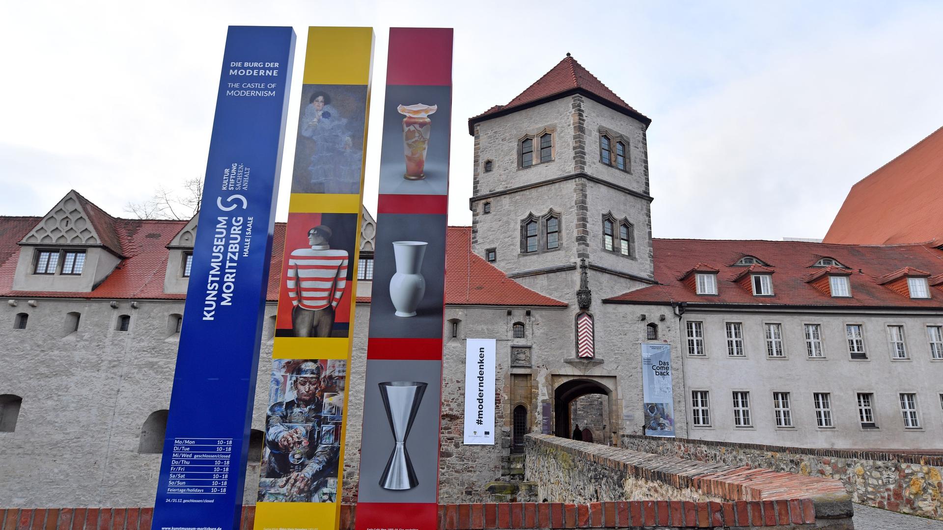 Blick auf das Kunstmuseum Moritzburg in Halle an der Saale