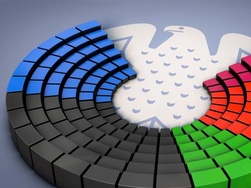 Sitzverteilung der Parteien im deutschen Bundestag 2025, Symbolbild zum Thema deutscher Bundestag nach Bundestagswahl 2025