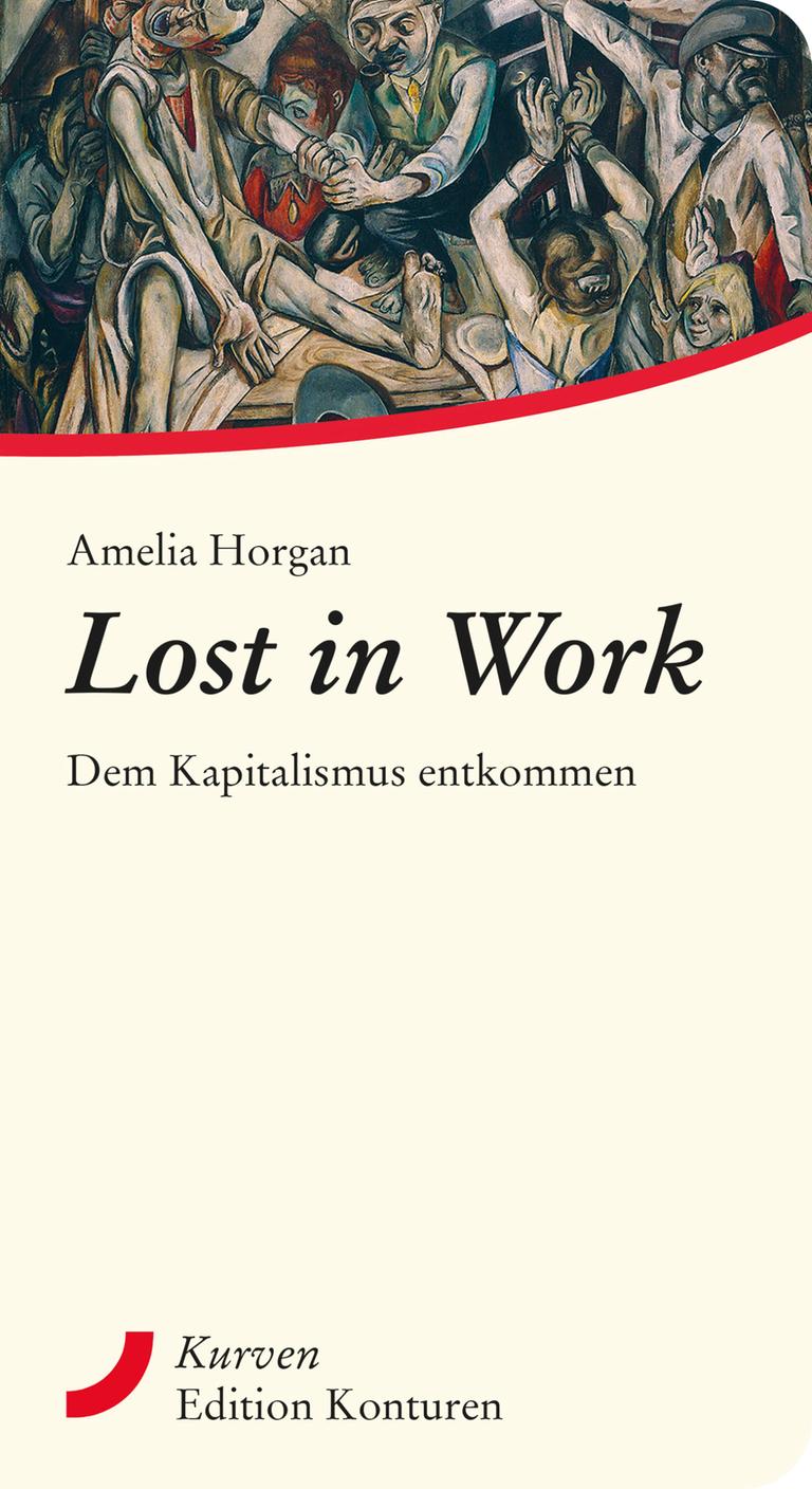 Das Cover von Amelia Horgans Buch „Lost in Work“ zeigten neben dem Namen der Autorin und dem Buchtitel im Anriss ein Gemälde von Menschen, die schrecklich gequält werden.