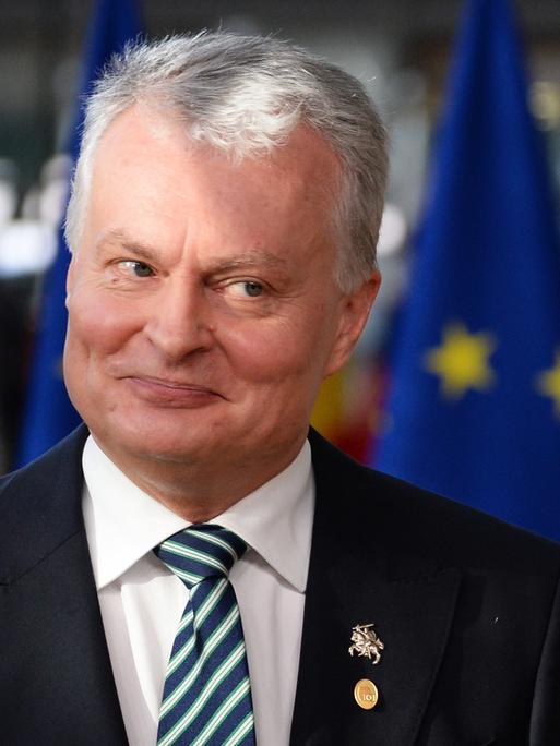 Litauens Präsident Gitanas Nauseda beim Treffen der EU-Staats- und Regierungschefs in Belgien