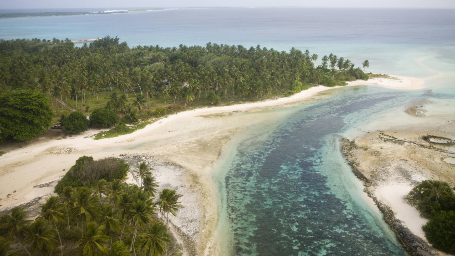 Luftaufnahme der Marshallinseln, Ailinglaplap Atoll, Mikronesien