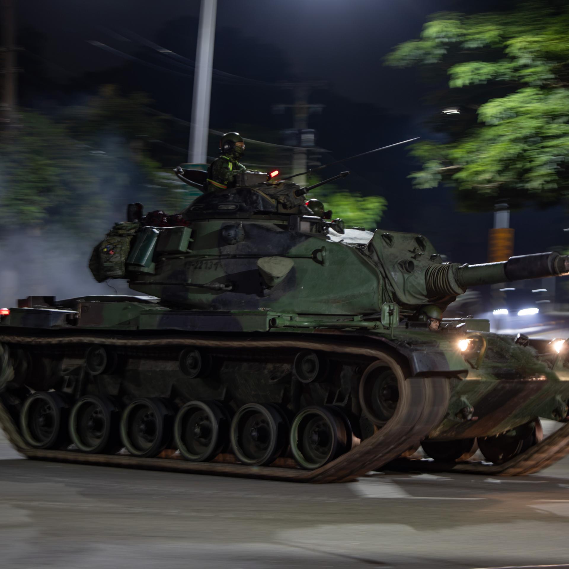 Taipeh: Ein von der Taiwan Military News Agency herausgegebenes Foto zeigt, ein taiwanischer Panzer beim jährlichen Militärmanöver "Han Kuang".