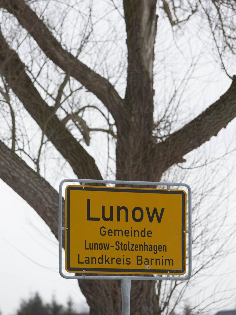 Ortseingangsschild der Gemeinde Lunow im Landkreis Barnim.