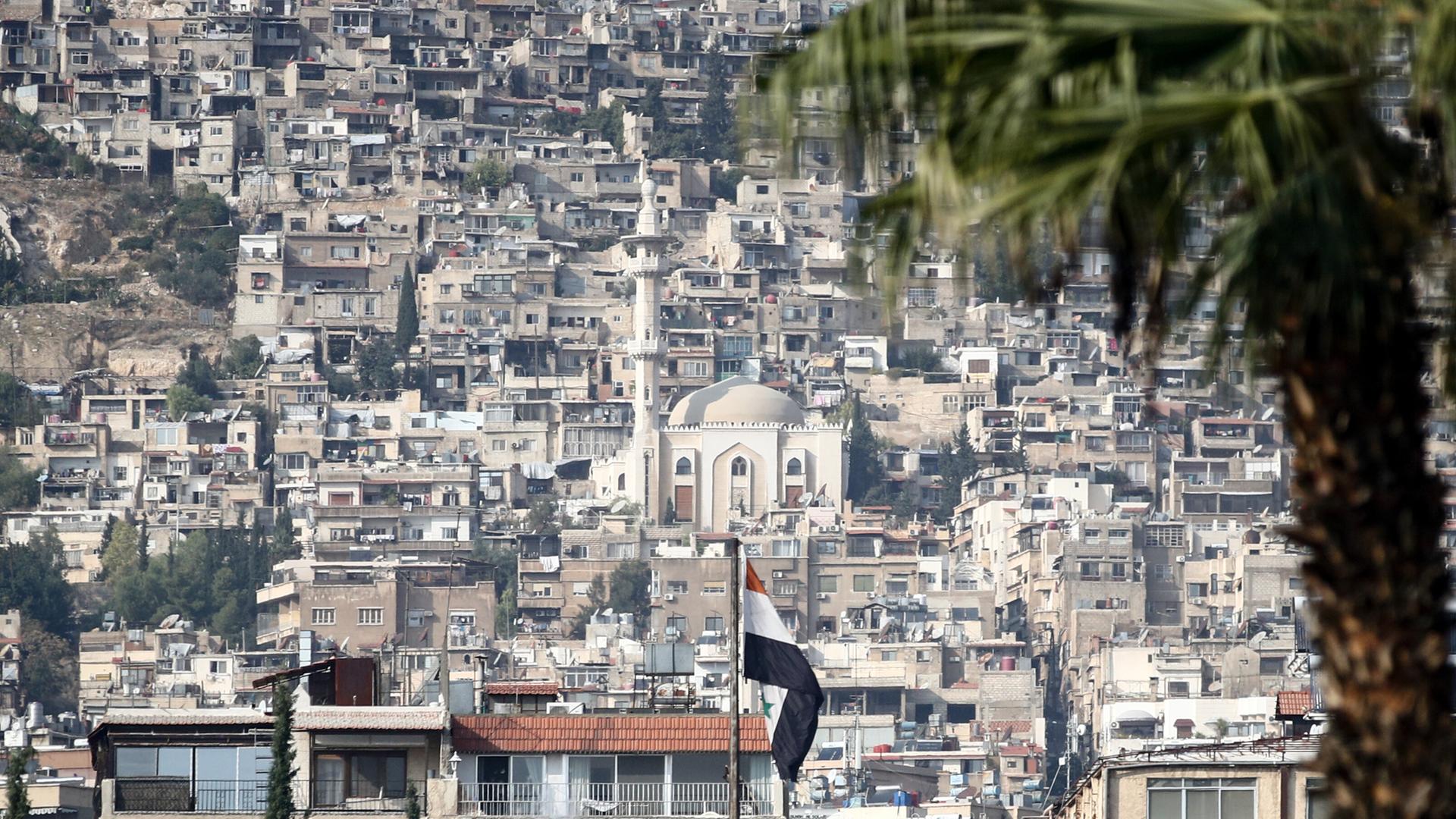 Ein Blick auf die Stadt Damaskus in Syrien Ein Blick auf die Stadt Damaskus in Syrien