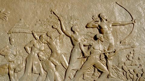 Relief einer allegorischen Darstellung des Herero- und Nama-Aufstandes gegen die deutsche Kolonialmacht 1904/05