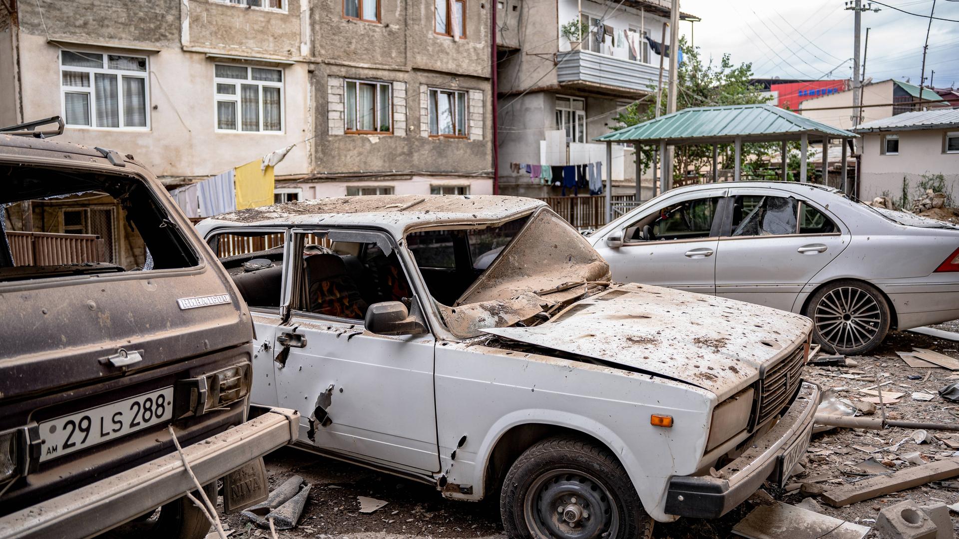 Zerstörung in Bergkarabach nach der Militäraktion von Aserbaidschan am 19. September 2023 