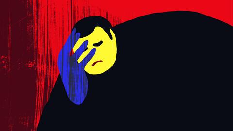 Illustration: ein Mann hält sich vor Scham die Hand vor das Gesicht. Illustration: ein Mann hält sich vor Scham die Hand vor das Gesicht.