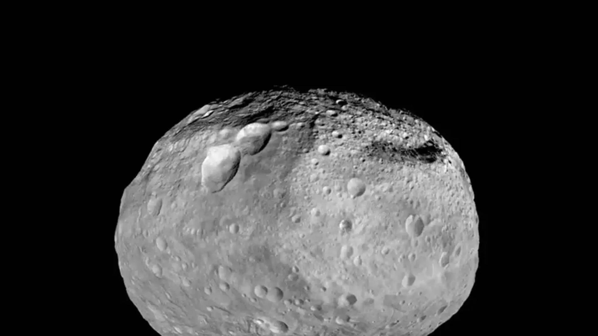 Der Asteroid Nausikaa in einer Schwarz-weiß-Abbildung