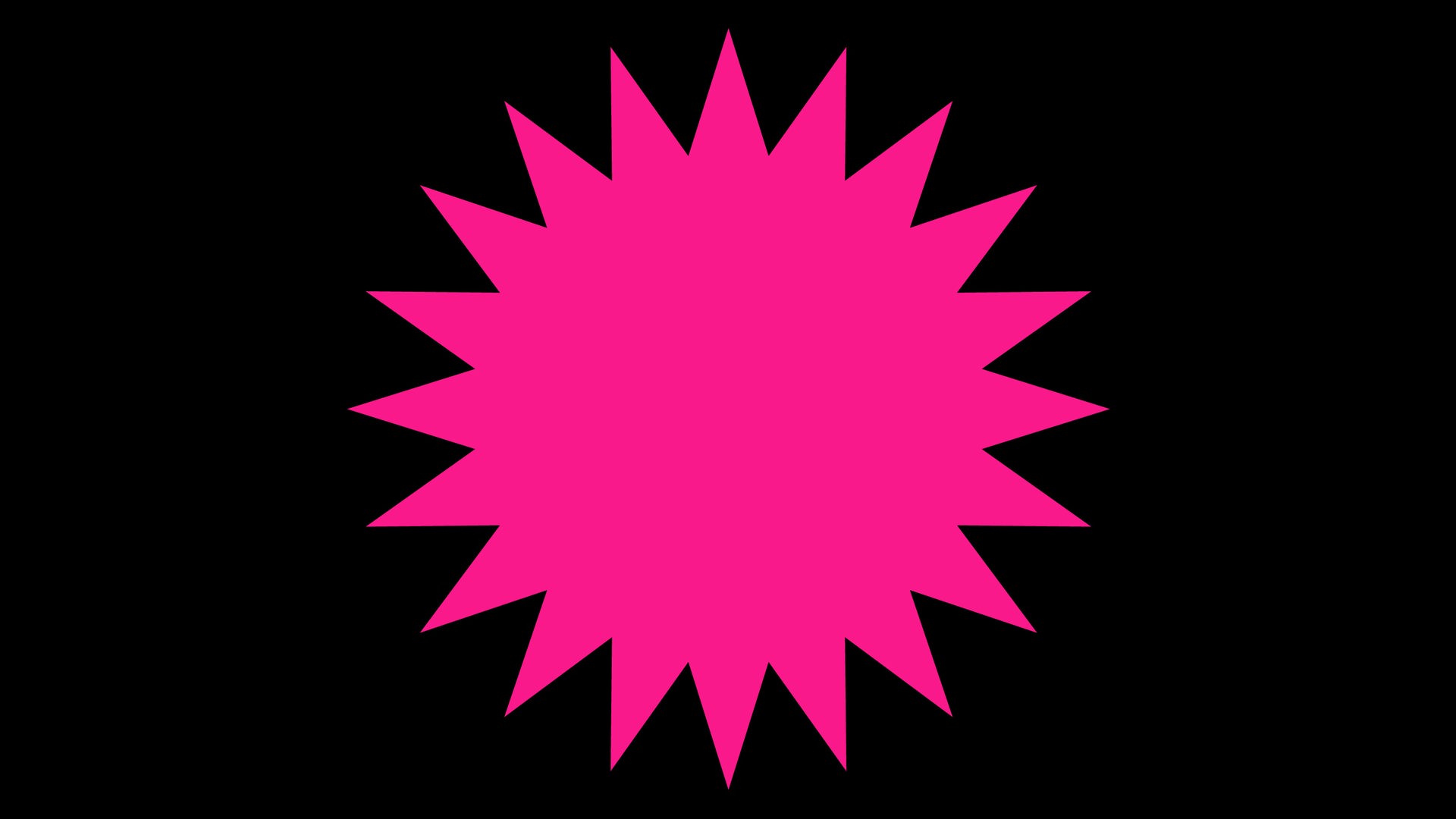 Die Grafik zeigt einen pinken Stern auf einem schwarzen Rechteck.