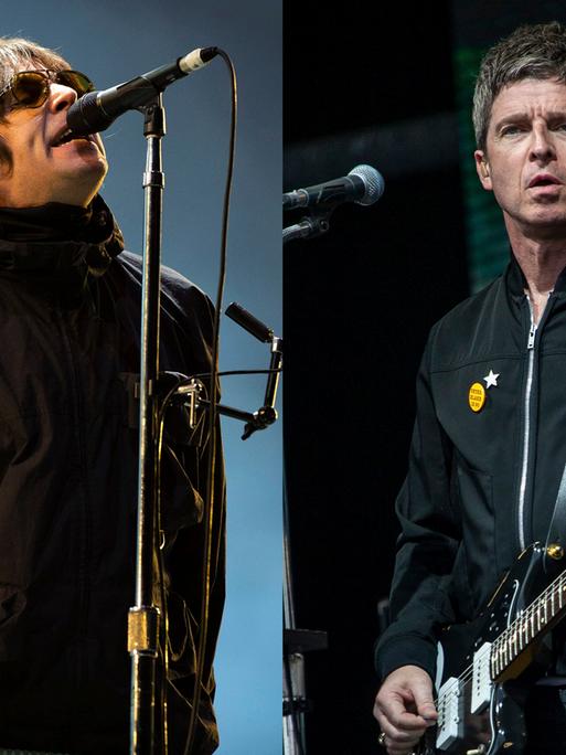 Eine Bildkombination von Liam Gallagher (l) und Noel Gallagher 