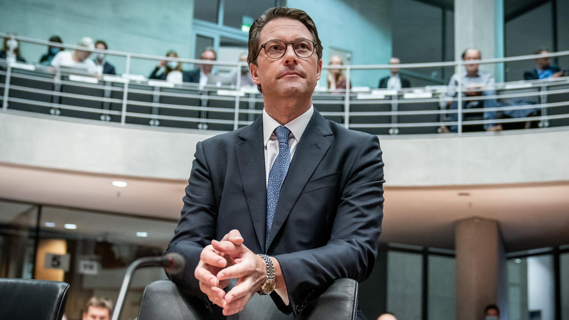 Der frühere Bundesminister für Verkehr und digitale Infrastruktur, Andreas Scheuer (CSU), war Zeuge vor den Maut-Untersuchungsausschuss des Bundestags.