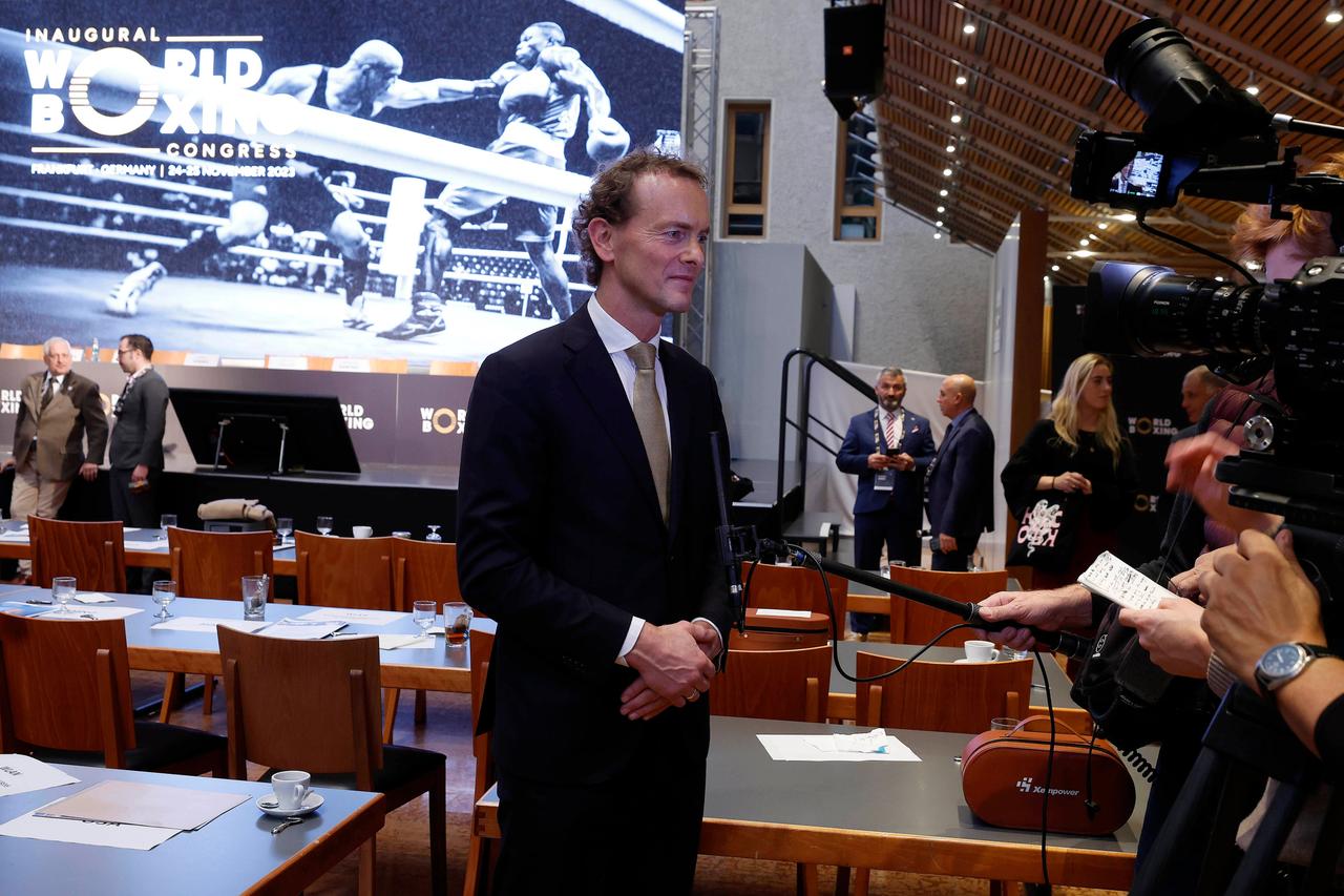 Boris Van der Vorst auf dem Gründungskongress von World Boxing im November 2023 in Frankfurt.