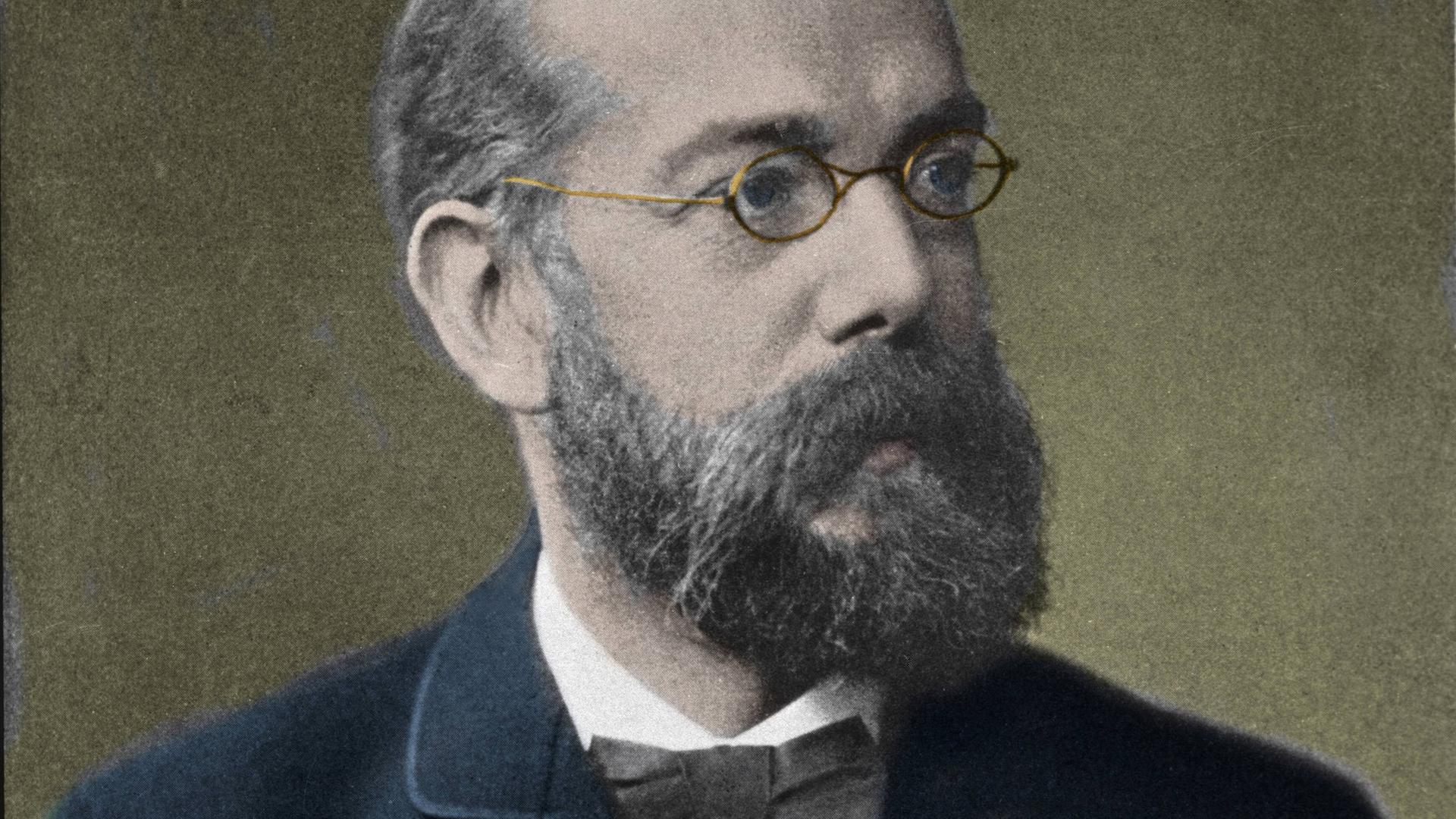 Koloriertes Porträt des Mediziners Robert Koch