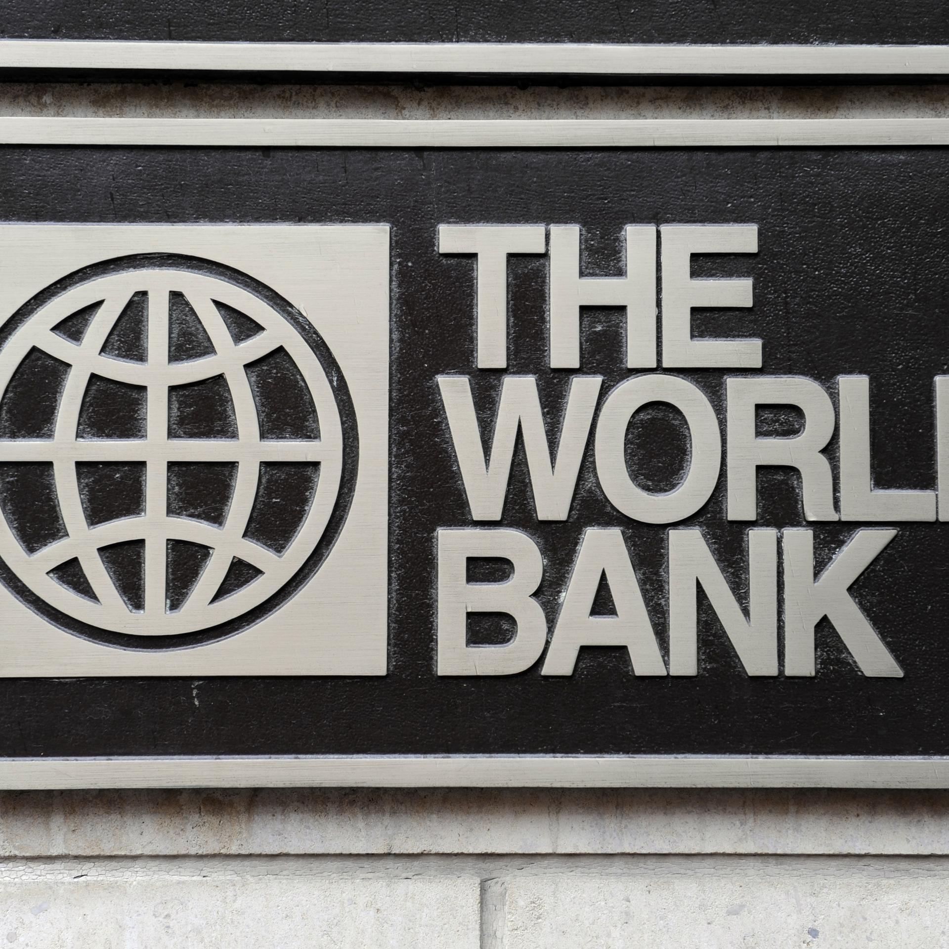 Das Logo der World Bank in Washington.